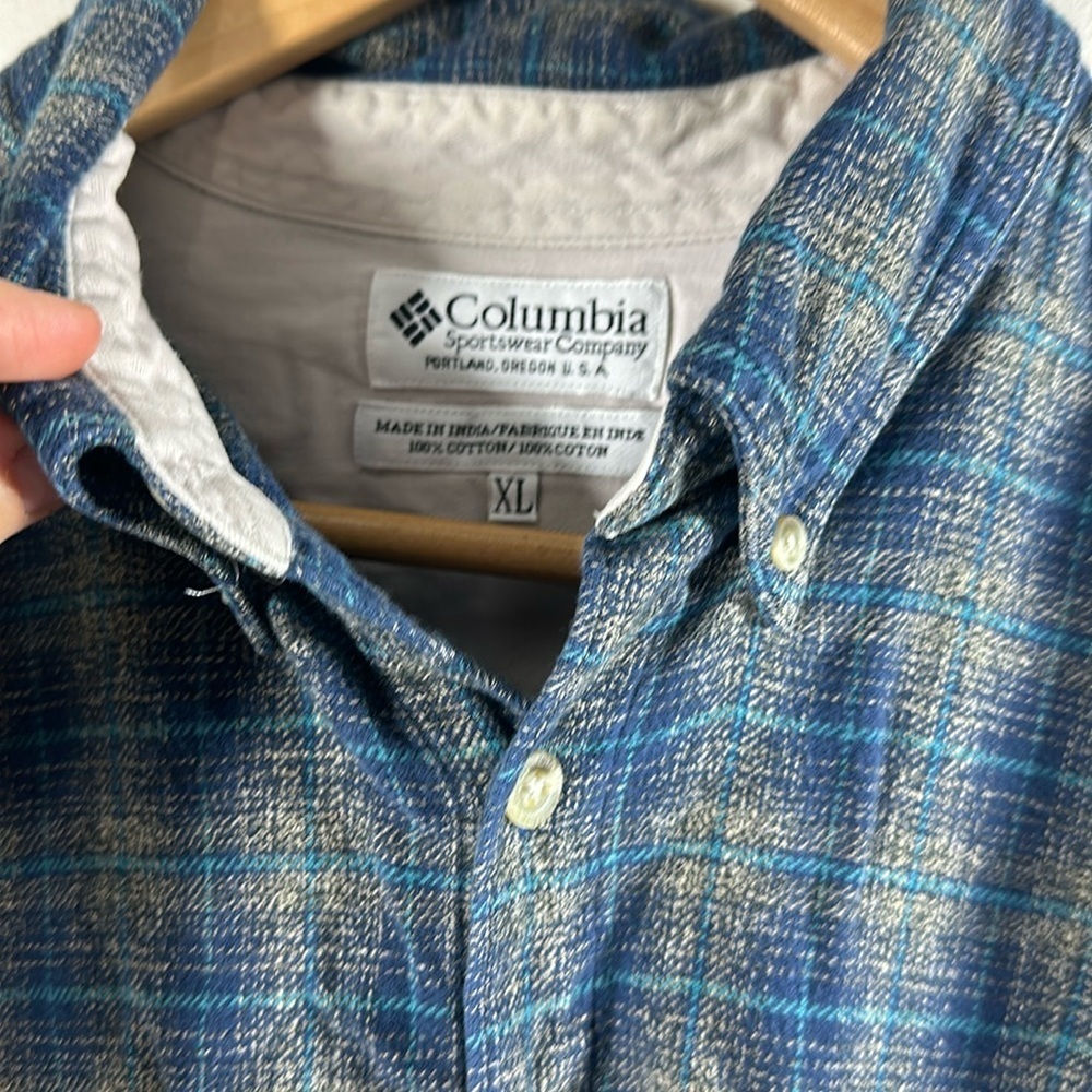1990's VINTAGE Columbia Button Down Flannel 100% Cotton - Picture 3 of 6